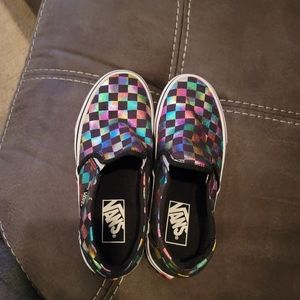 Vans Authentic Iridescent Rainbow Check Sneakers Size 7.0 Womens